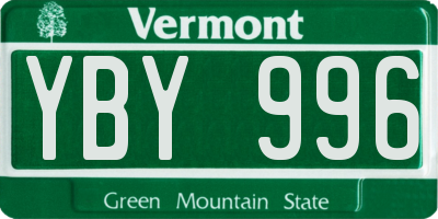 VT license plate YBY996
