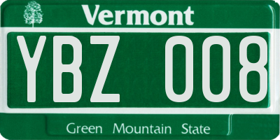 VT license plate YBZ008