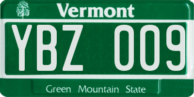 VT license plate YBZ009