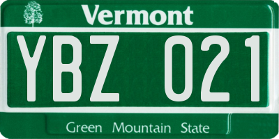 VT license plate YBZ021