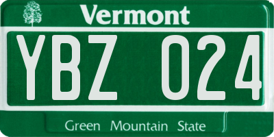 VT license plate YBZ024