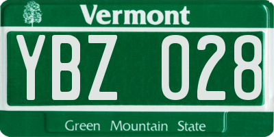 VT license plate YBZ028
