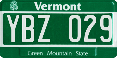 VT license plate YBZ029
