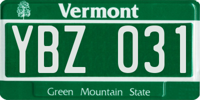 VT license plate YBZ031