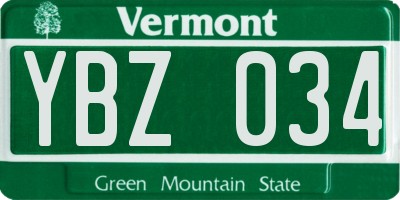 VT license plate YBZ034