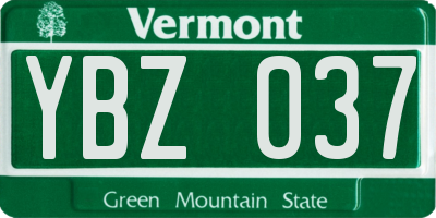 VT license plate YBZ037