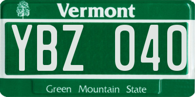 VT license plate YBZ040