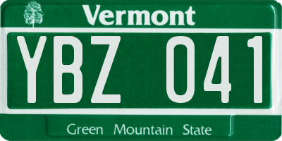 VT license plate YBZ041