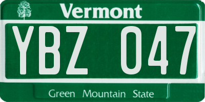 VT license plate YBZ047