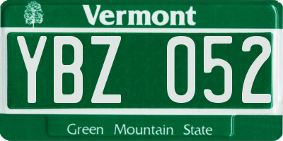 VT license plate YBZ052