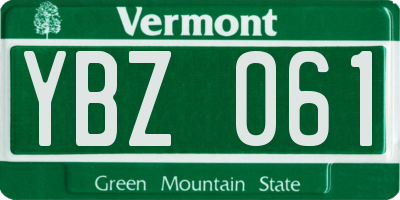VT license plate YBZ061