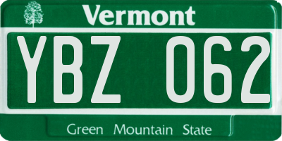 VT license plate YBZ062