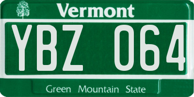 VT license plate YBZ064