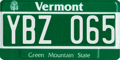 VT license plate YBZ065