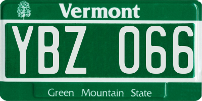VT license plate YBZ066