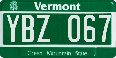 VT license plate YBZ067