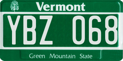 VT license plate YBZ068