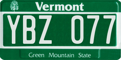 VT license plate YBZ077