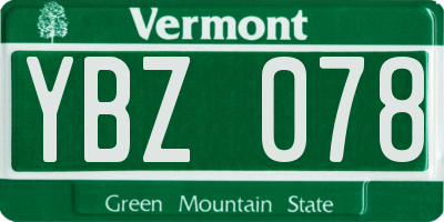VT license plate YBZ078