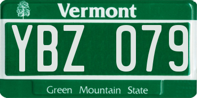VT license plate YBZ079