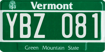 VT license plate YBZ081