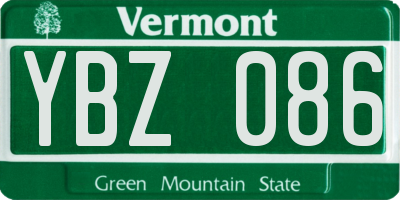 VT license plate YBZ086