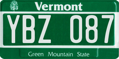 VT license plate YBZ087