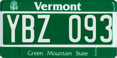 VT license plate YBZ093
