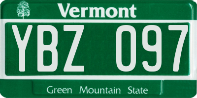 VT license plate YBZ097