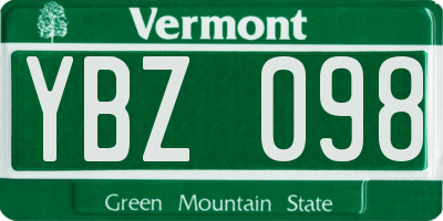 VT license plate YBZ098