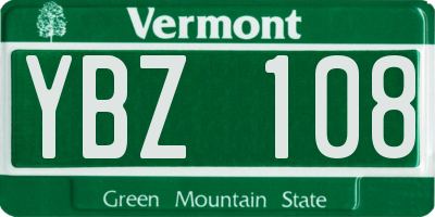 VT license plate YBZ108