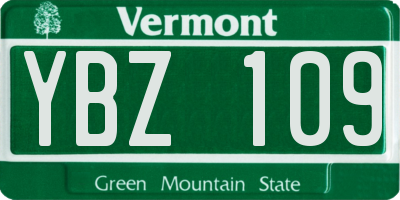 VT license plate YBZ109