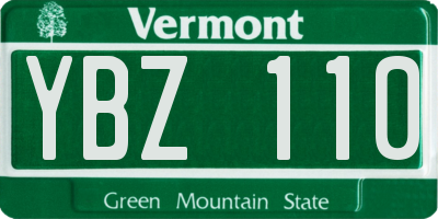 VT license plate YBZ110