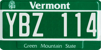 VT license plate YBZ114