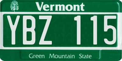 VT license plate YBZ115