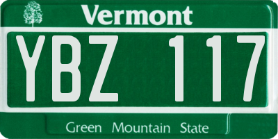 VT license plate YBZ117