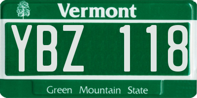 VT license plate YBZ118