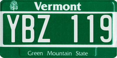 VT license plate YBZ119