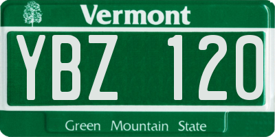 VT license plate YBZ120