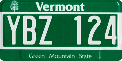 VT license plate YBZ124