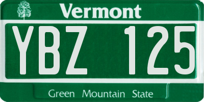 VT license plate YBZ125