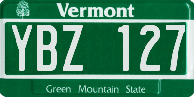 VT license plate YBZ127