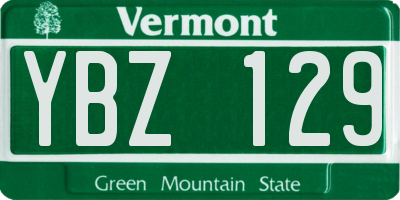 VT license plate YBZ129