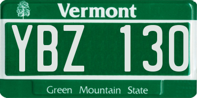 VT license plate YBZ130