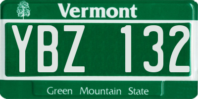 VT license plate YBZ132