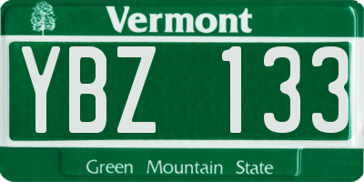 VT license plate YBZ133