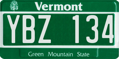 VT license plate YBZ134