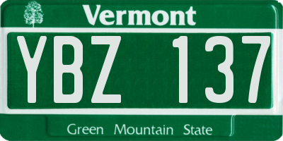 VT license plate YBZ137