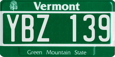 VT license plate YBZ139