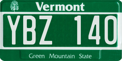 VT license plate YBZ140